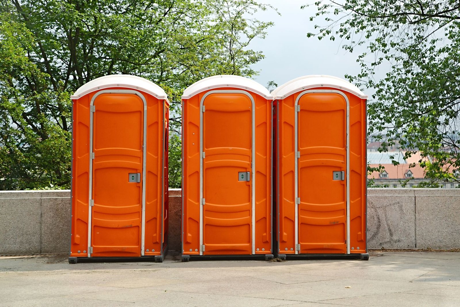 Portable toilets ready for delivery from Missouri City Sanitation Solutions