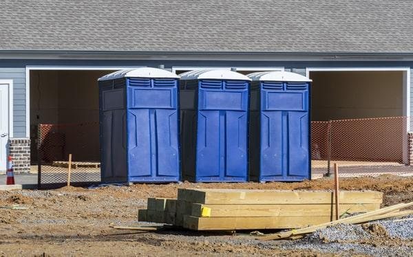 Portable toilet unit ready for on-site service in Missouri City, TX